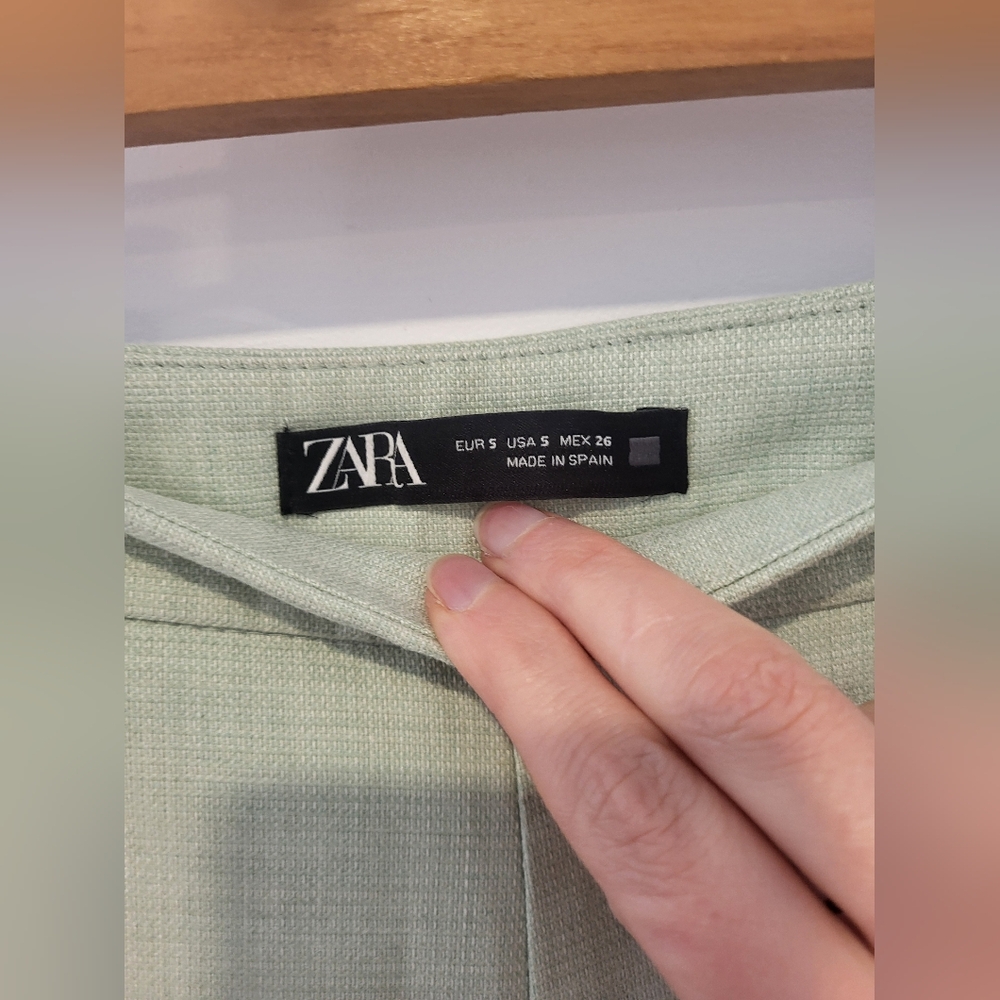Zara Green Wide-Leg Pants - Picture 6 of 14
